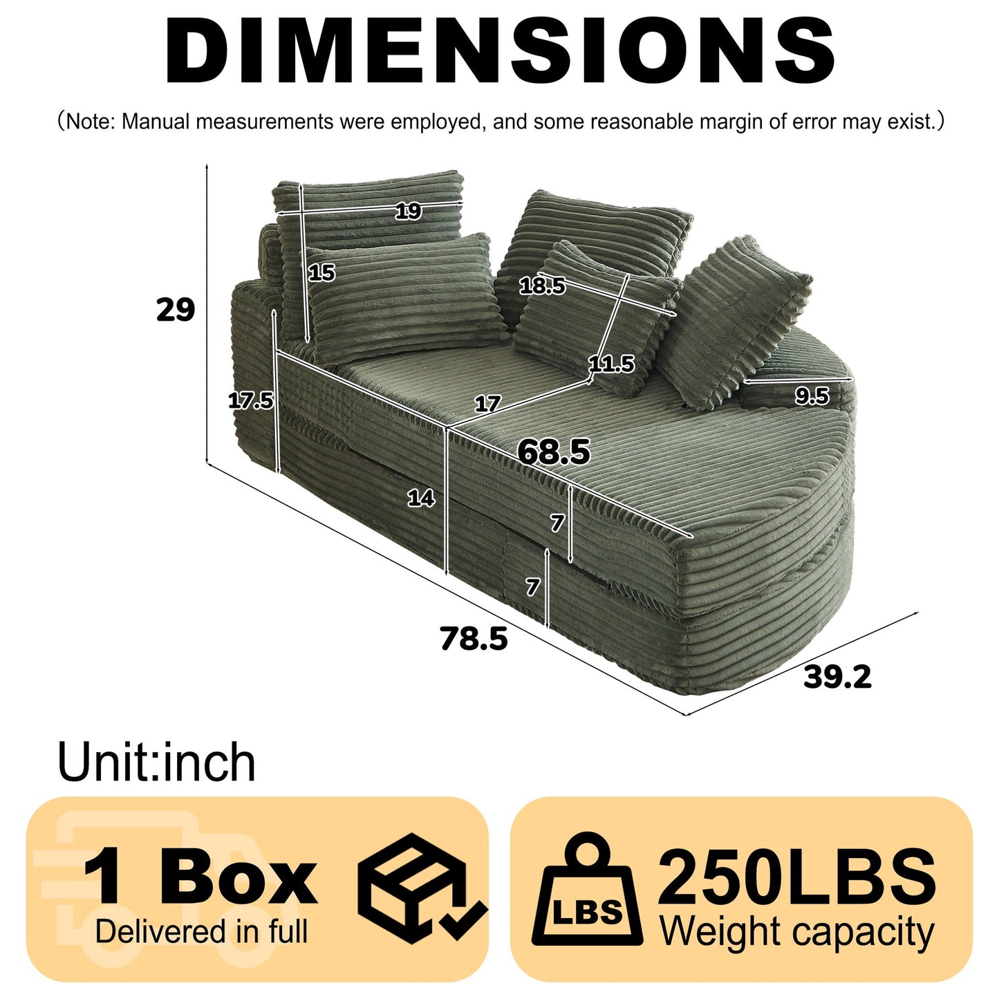 Semi Circular 2 In 1 Sofa Bed With Neck Pillow