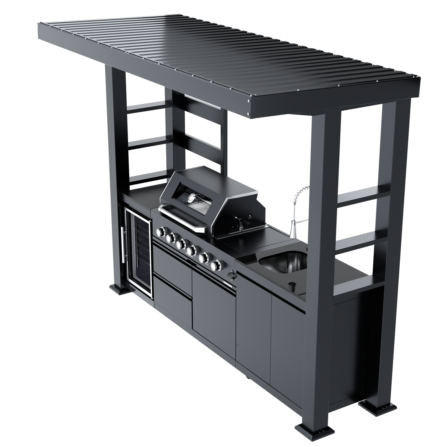 110-Inch Deluxe Stainless Steel Gas Outdoor Kitchen Grill