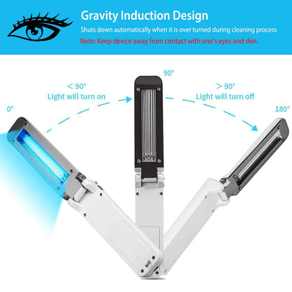 Foldable UV Sanitizer Light Handheld Germ Kill Sterilizer Wand UVC Disinfection Lamp For Tablet PC Phone Toys Wardrobe Toilet