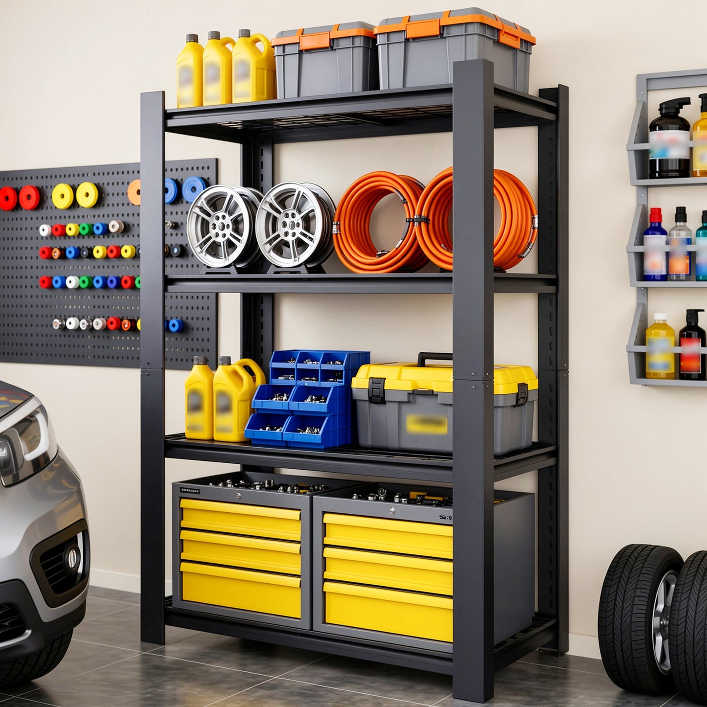 60"H 4-Tier Adjustable Heavy Duty Shelving Metal Mesh Storage Rack