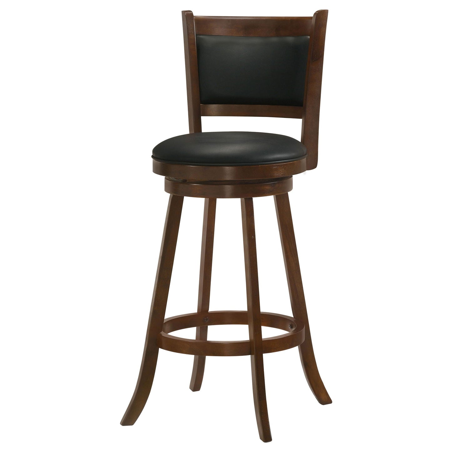 Swivel Stool With Upholstered Seat (Set of 2) - Black / Brown
