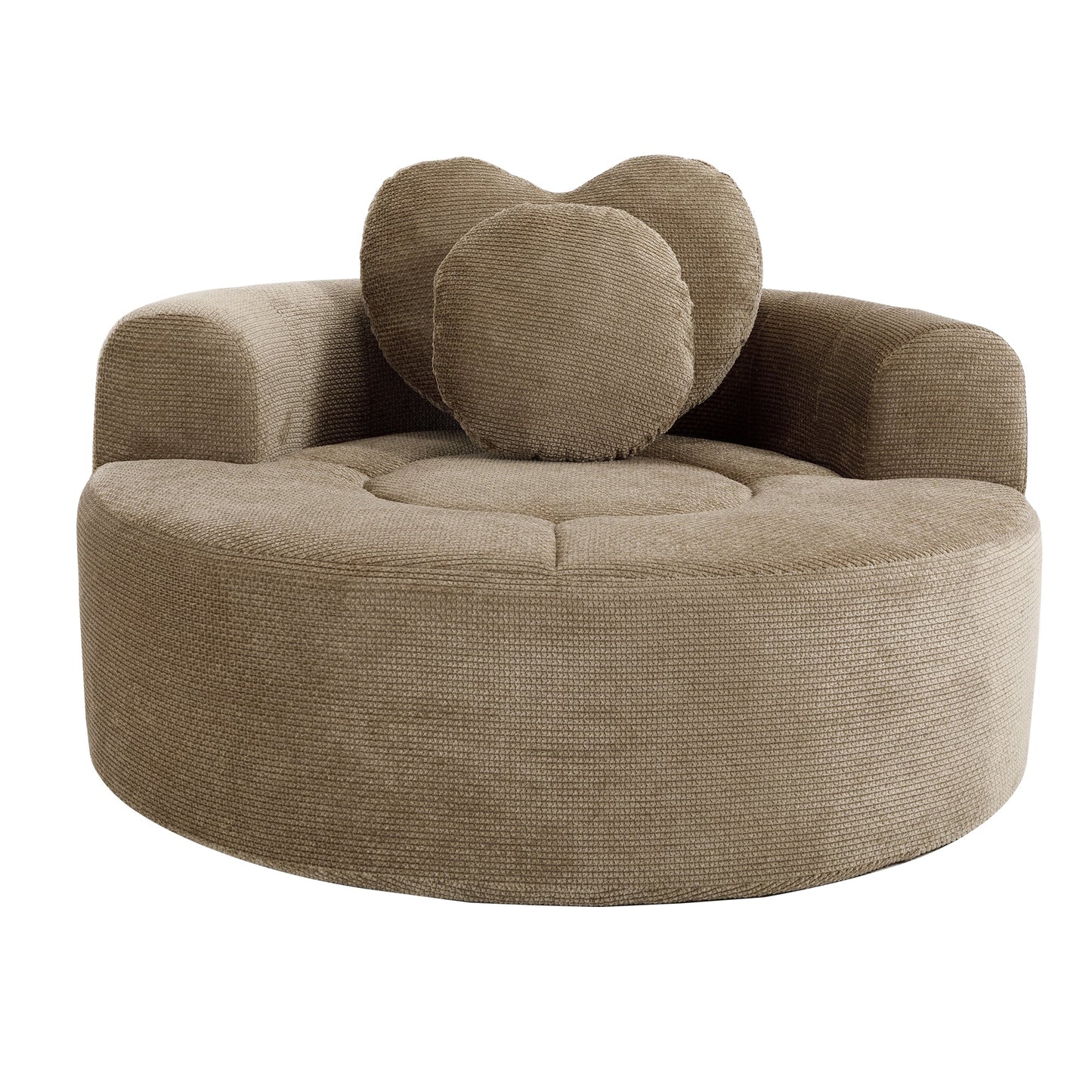 Round Sofa Bed with Memory Foam Sectional Couch for Living Room