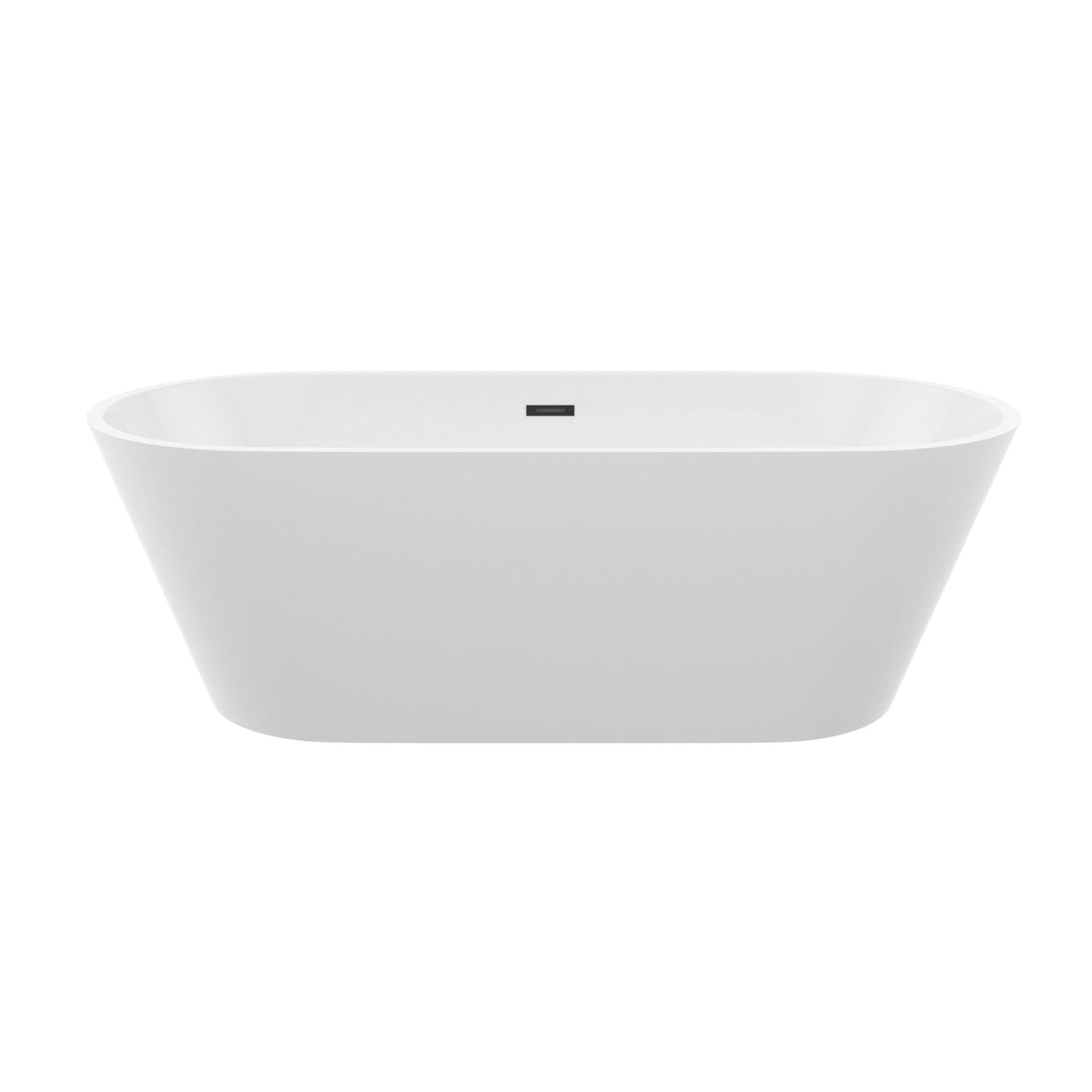 Gloss Freestanding Bathtub With Overflow & Pop Up Drain, Stand Alone Soaking Tub
