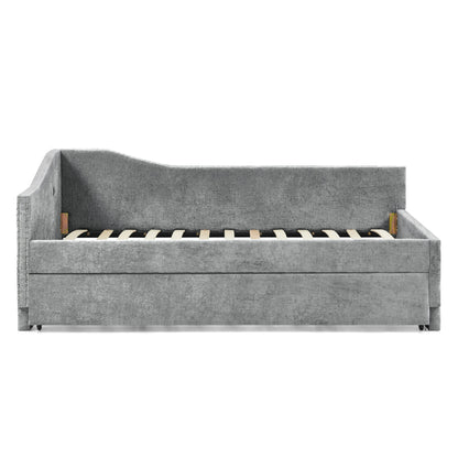 Full Size Curved Round Edge Padded Backrest Daybed