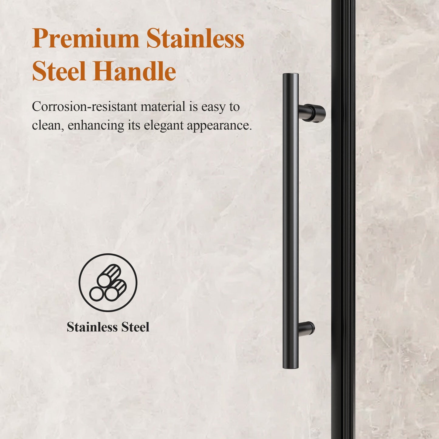 56-60" W x 76" H Stainless Steel Frameless Sliding Shower Door