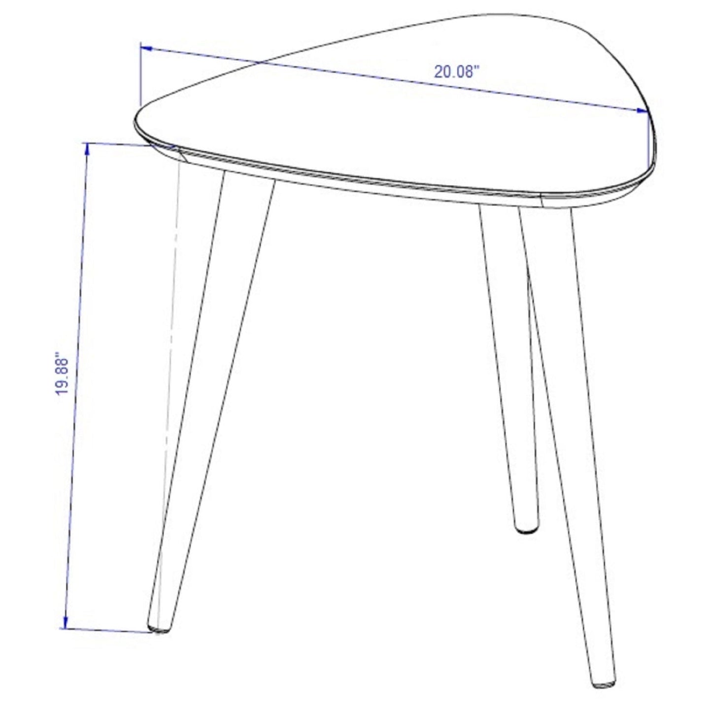 Utopia - Triangle End Table - White