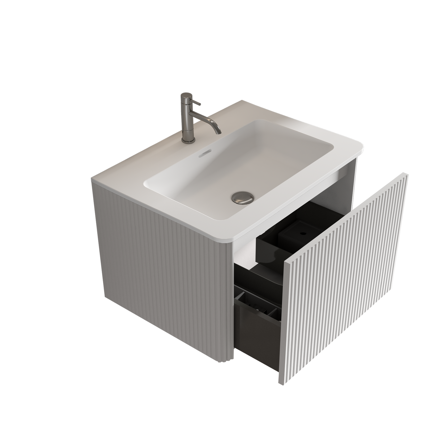 Etna 24" Striped Soft White Bathroom Vanity