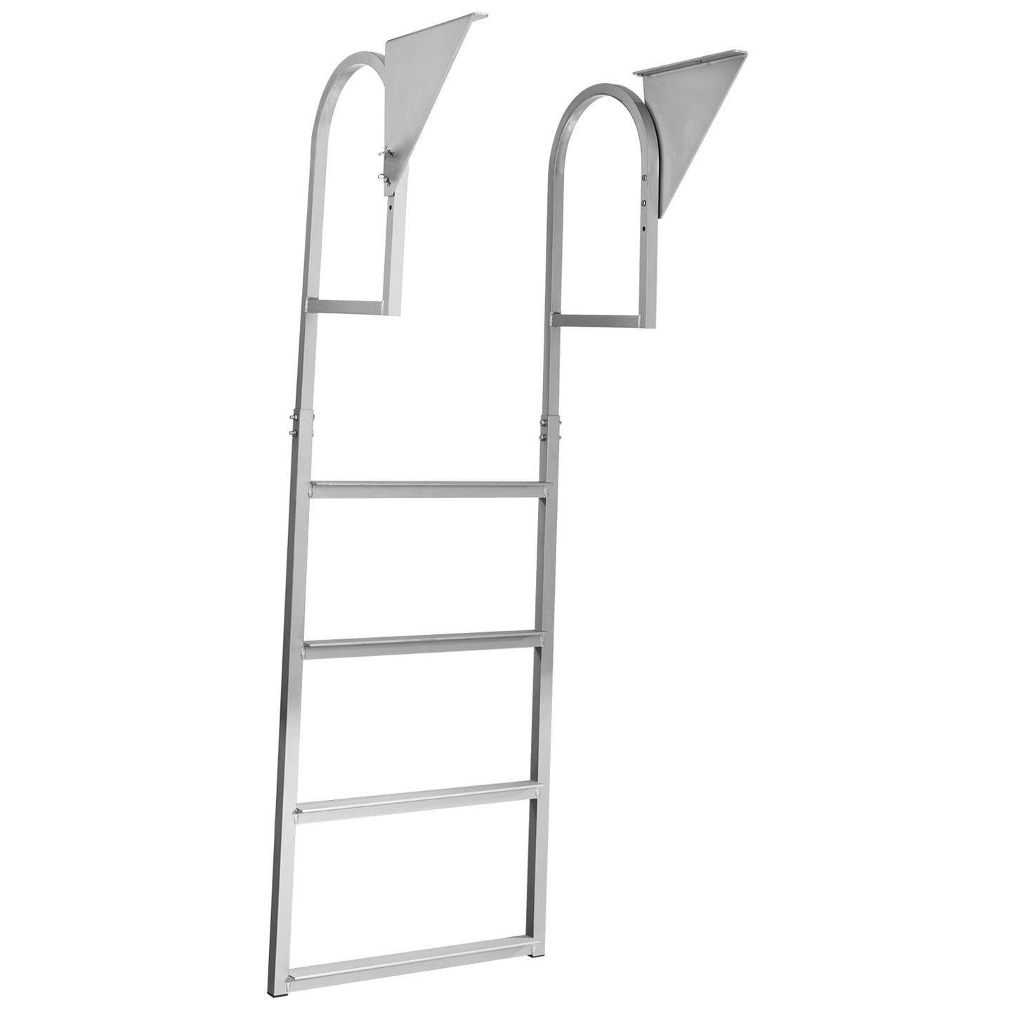 Flip-Up Dock Ladder, 4-Step, Heavy-Duty Aluminum Alloy Pontoon Boat Swim Ladder