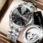 Mens Mechanical Skeleton Transparent-Back Watch