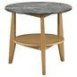 Bradley Round SmartTop End Side Table Grey and Natural