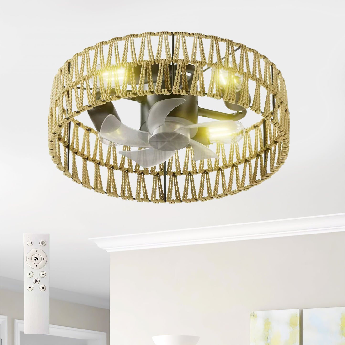 5 PCS Blades Ceiling Fan with Remote Control