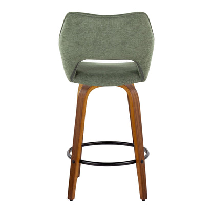 Mustang - Contemporary Fixed Height Counter Stool With Swivel With Round Footrest (Set of 2)