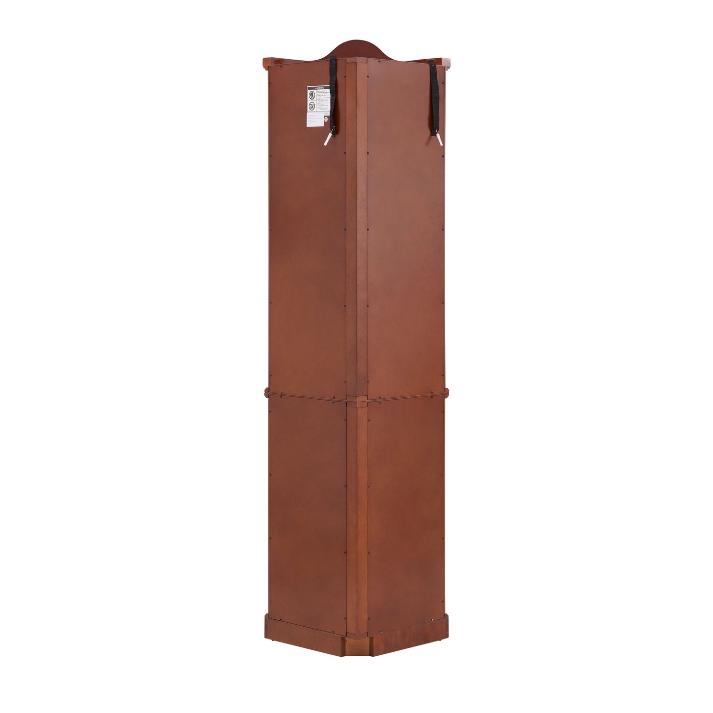 Corner Curio Cabinet With Lights, Adjustable Shelves, Mirrored Back - Walnut