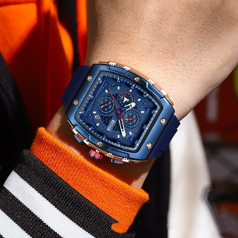 RuiGe Brand Watch Outdoor-style Barrel-shaped Wristwatch