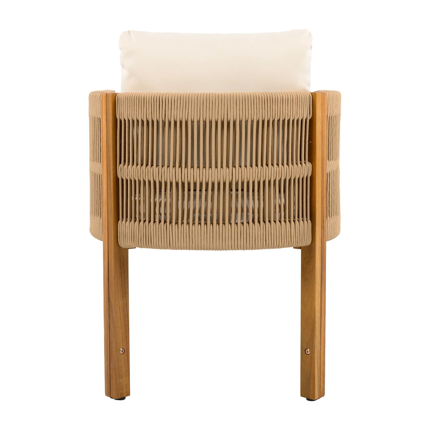 7 Piece Outdoor Dining Set With Table And Chairs - Beige / Brown