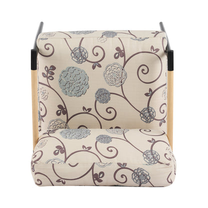 27.56" Modern Accent Chair with Plush Cushions and Wooden Armrests