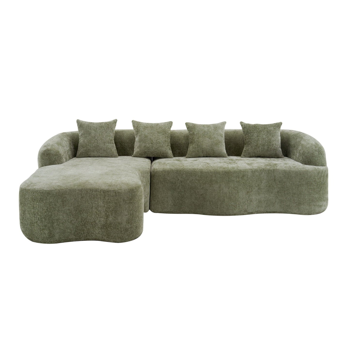 Modular L-Shape Sectional Sofa With Curved Chaise