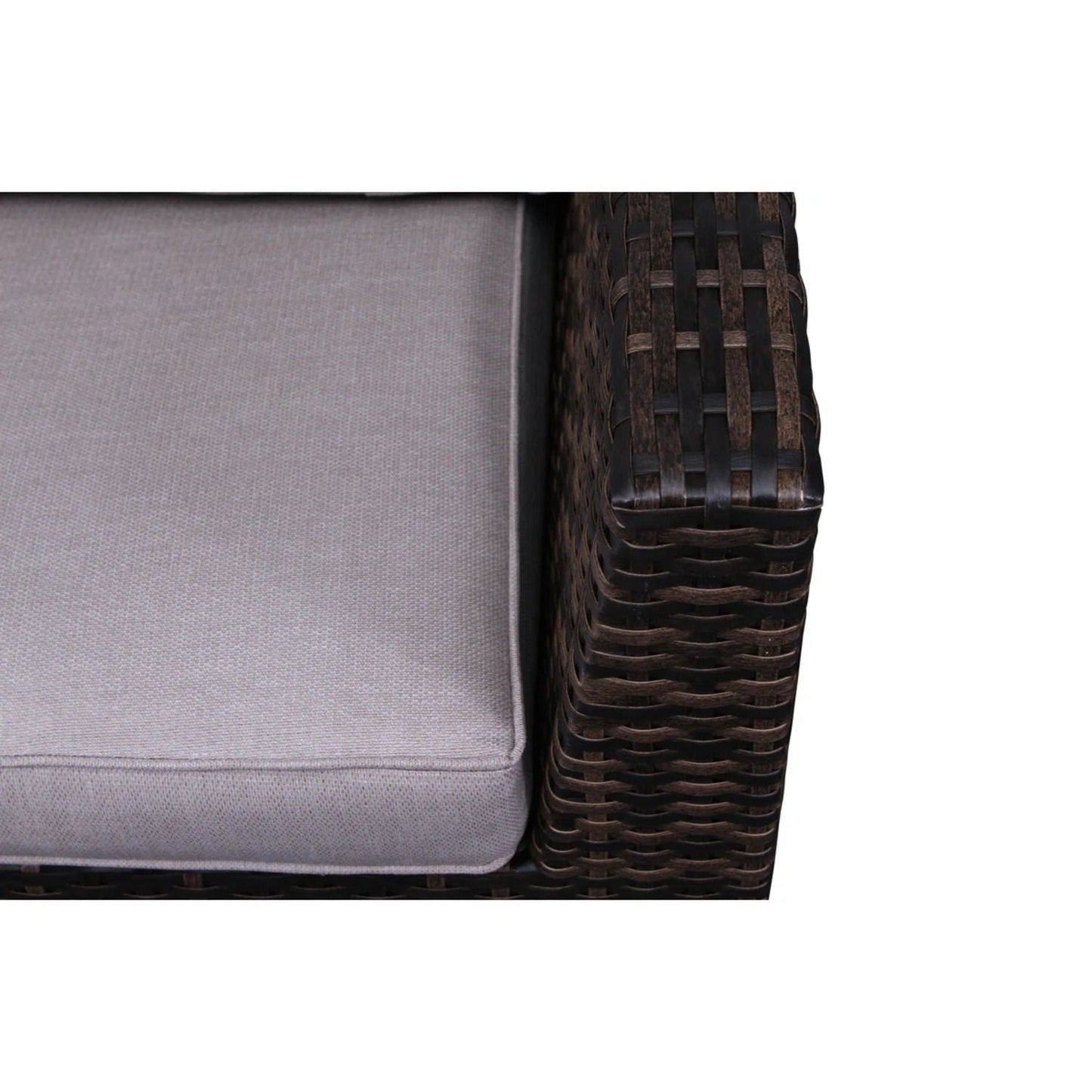Wide Patio Sectional With Cushions - Brown