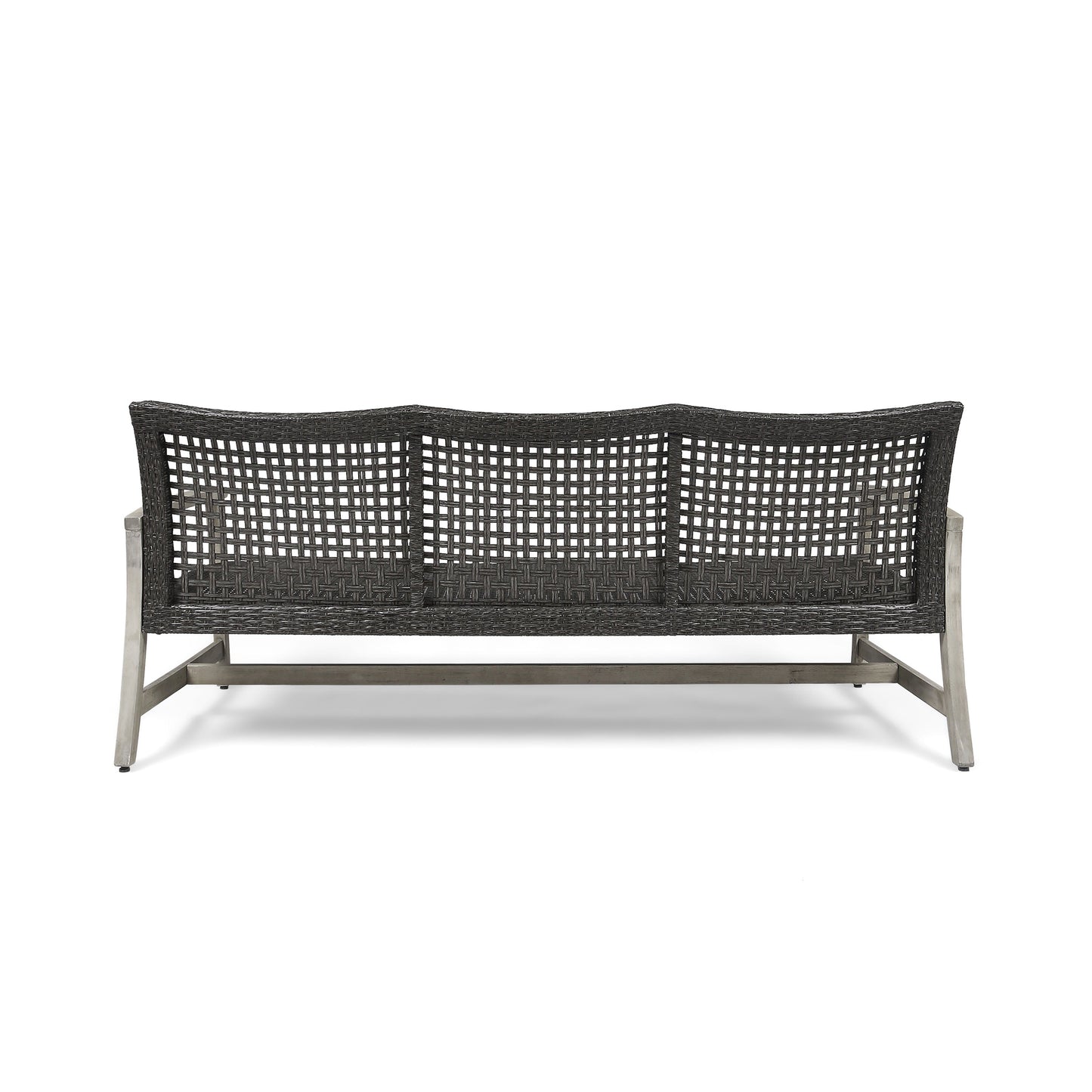 Outdoor Acacia Wood Wicker 3 Seater Sofa