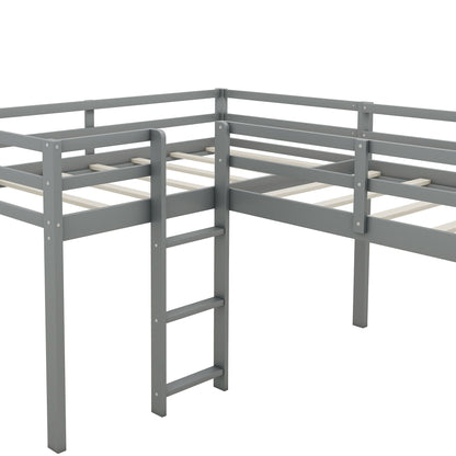 L Shaped Loft Bed With Ladder And Slide