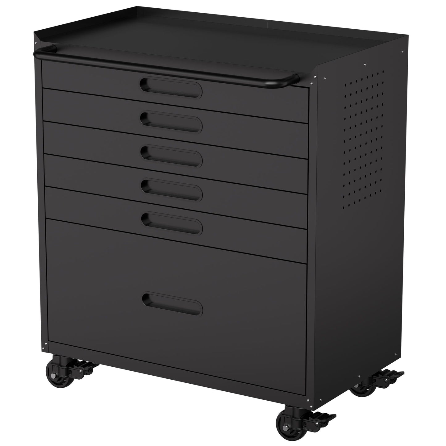 Rolling Tool Cabinet Heavy Duty Garage Storage With Lockable Doors & Drawers