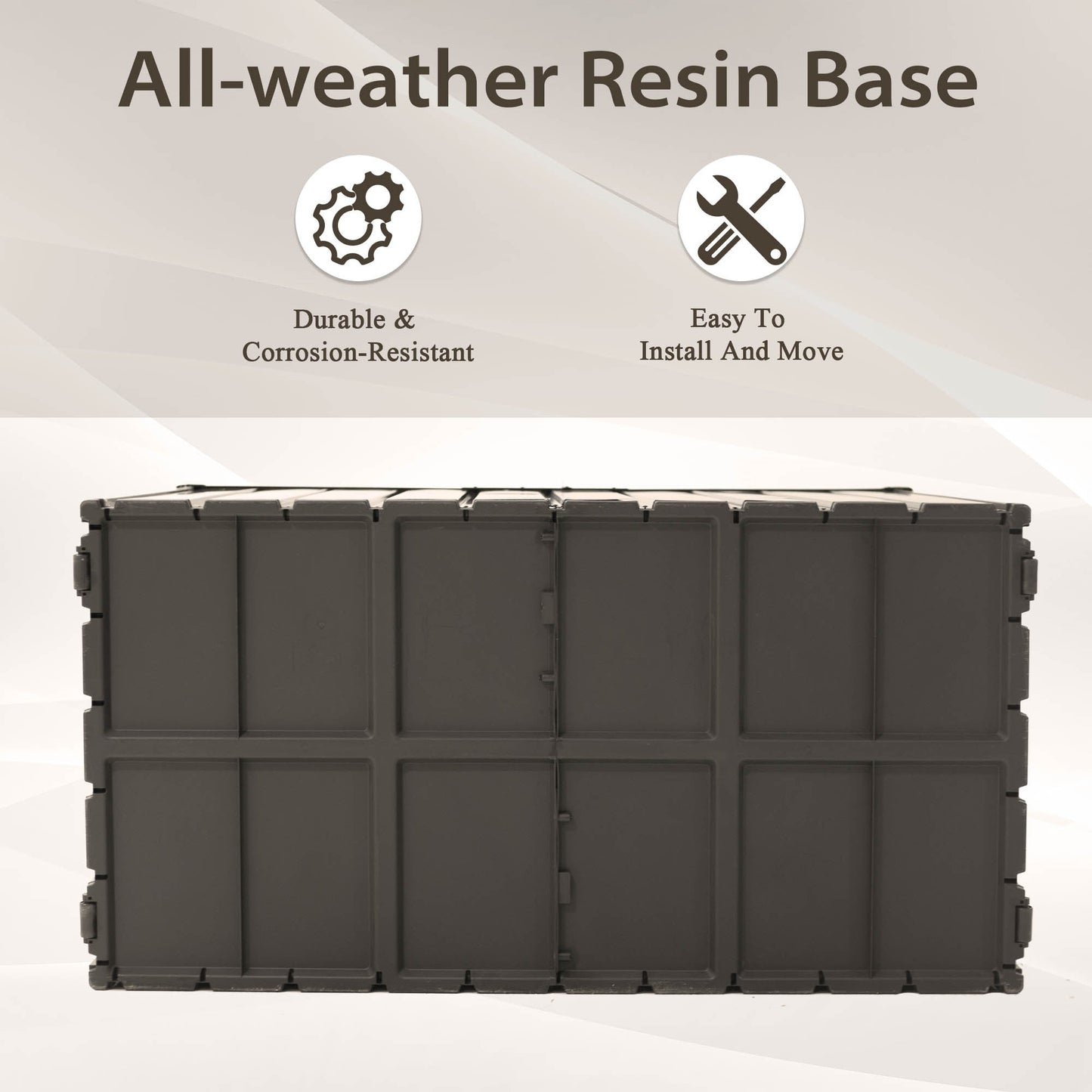 190 Gallon Metal Deck Box, Waterproof Steel Outdoor Storage Cabinet