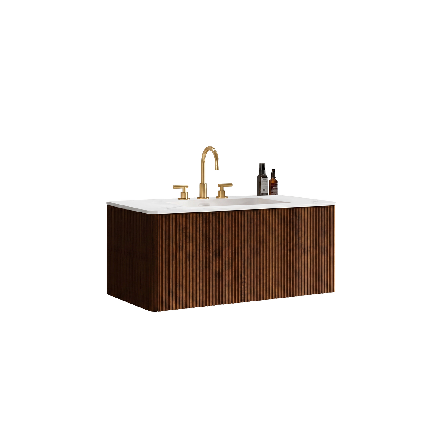 Etna 36" Striped Walnut Bathroom Vanity