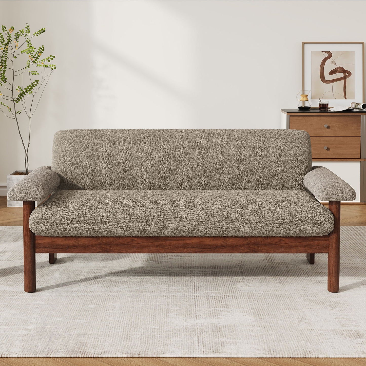 Loveseat Sofa 2 Seater Couch with Armrest Pillows
