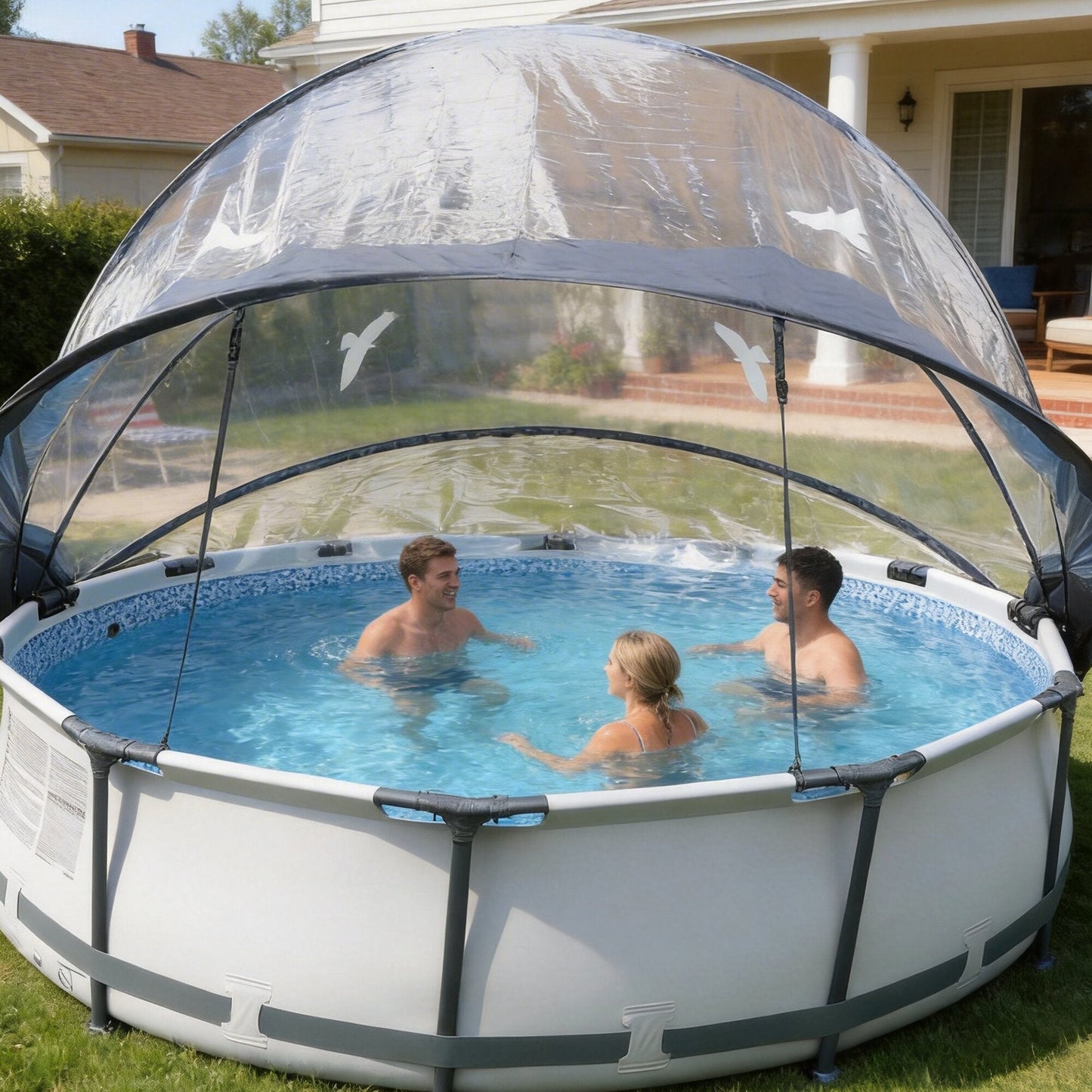 15 Ft Round Multifunctional All Weather Pool Dome Enclosure