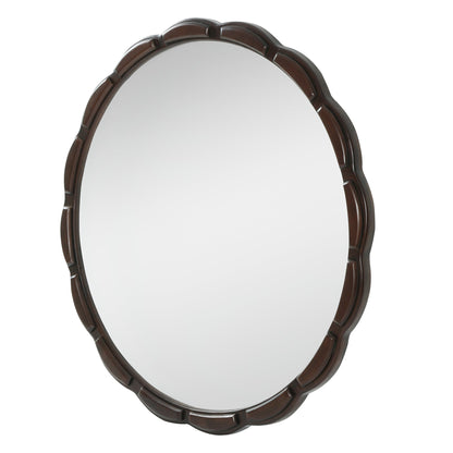 Round Wood Wall Mirror - 31.5"