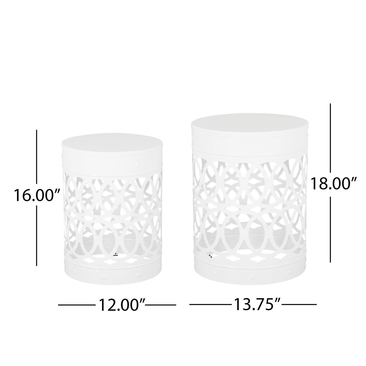 Outdoor Metal Side Table Set of 2