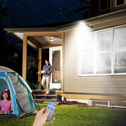 Solar Powered Wall Lights Outdoor 100LED Beads Motion Sensor Lamp IP65 Waterproof 3 Modes Sensor Light W/ Remote Control For Street Front Door Deck