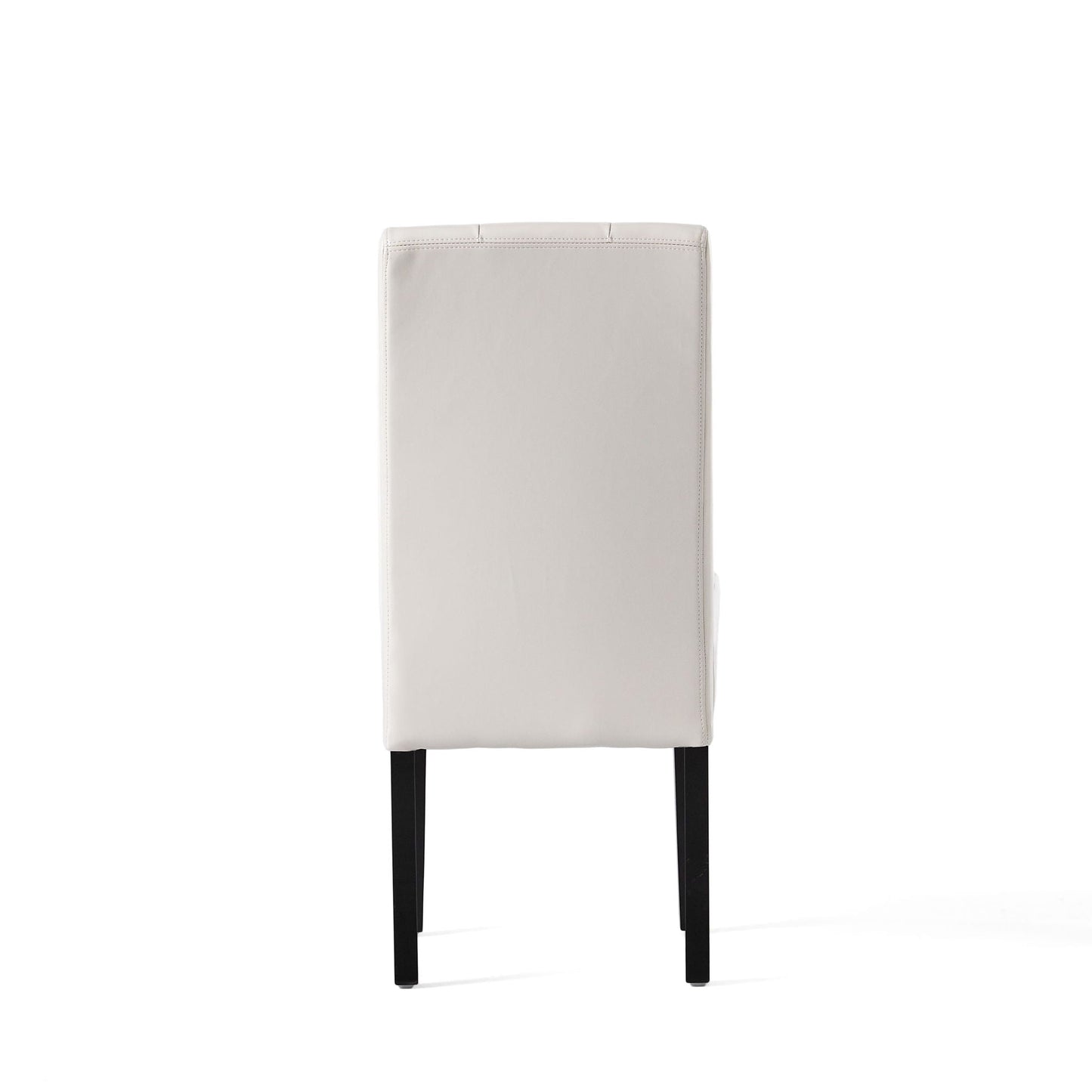 Carter 5 Tuft Dining Chair With Button Tufted Backrest And Espresso Legs - Ivory