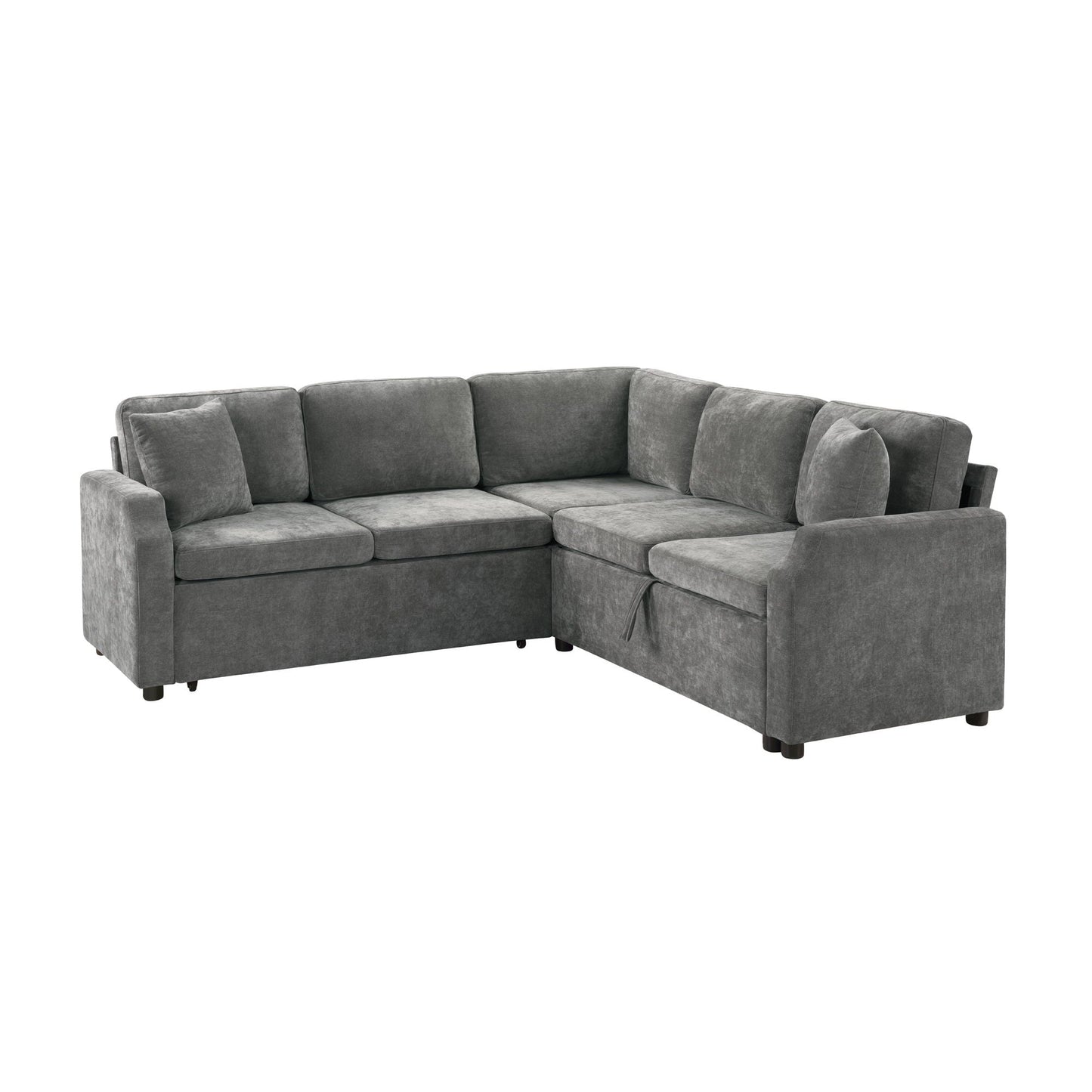 Modern L Shaped Sectional Sofa Bed With Hidden Storage Upholstery