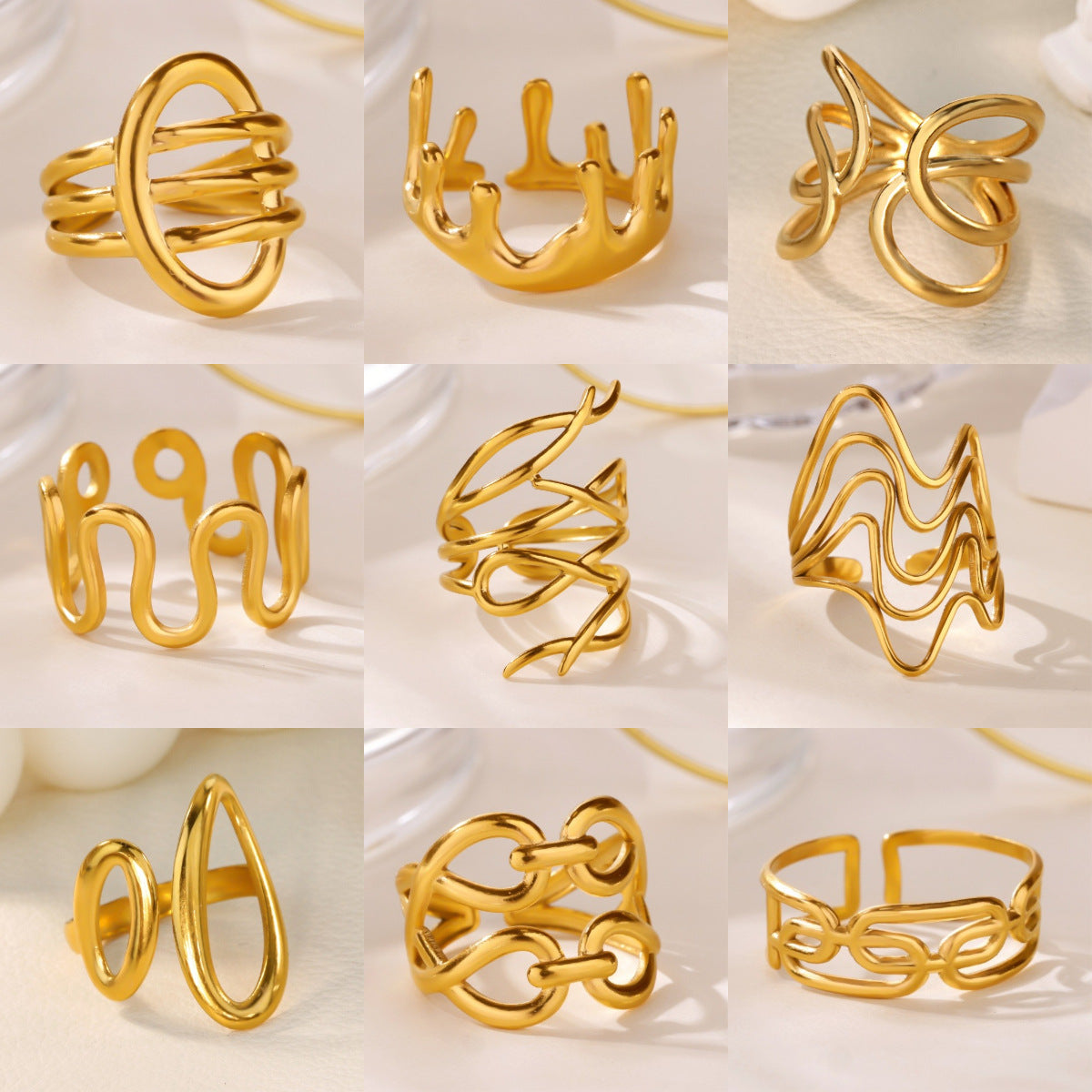 Creative Alien Big Wave Open Ring For Women