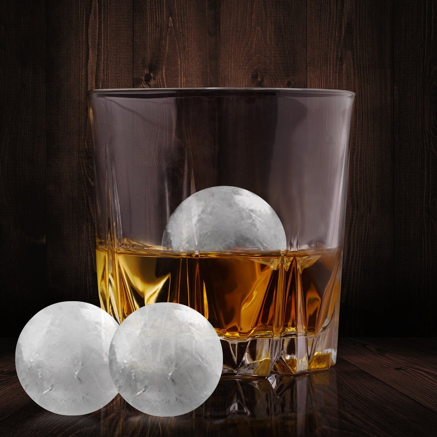 1.77ÓSphere Ice Ball Maker Mold Silicone Ice Cube Tray with Lid Easy Fill and Release Ice Maker for Parties Events