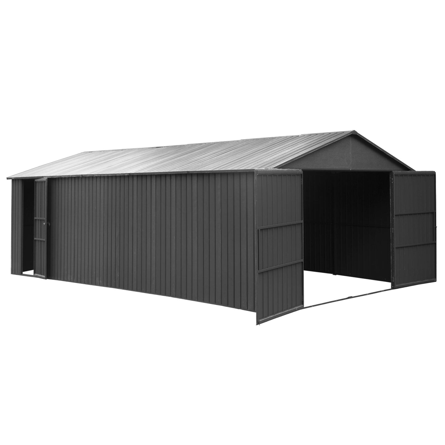 12x25FT Outdoor Metal Garage Shed, Extra Large Metal Carport