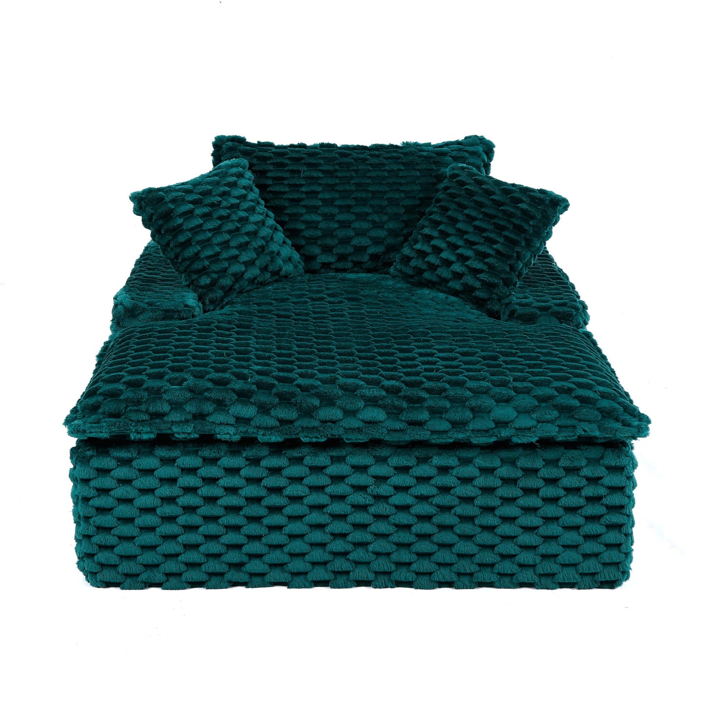 Comfort Bearing Sofa With 2 Pillows And 1 Backrest - Green