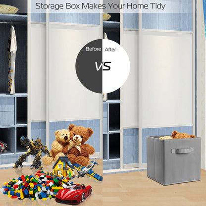 iMounTEK 4 Pack Foldable Storage Cube Bins Cloths Closet Space Organizer Basket Shelves Box for Clothes Toys Books Cabinet