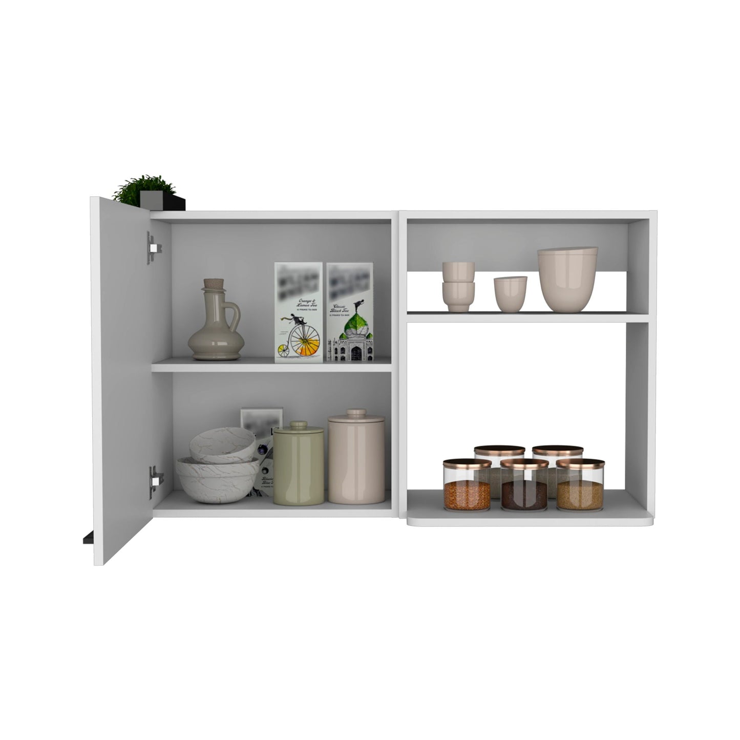 Burwood Kitchen Wall Cabinet with 2 Doors and Shelves - White