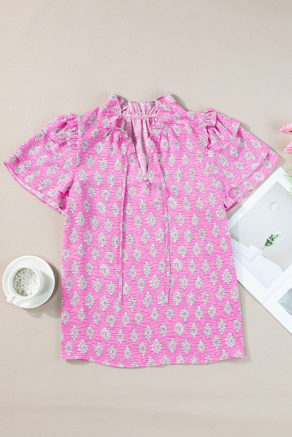 Miller Ruffled Short Sleeve Blouse