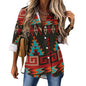 Baha Ranch Santa Fe Aztec Button Up Blouse