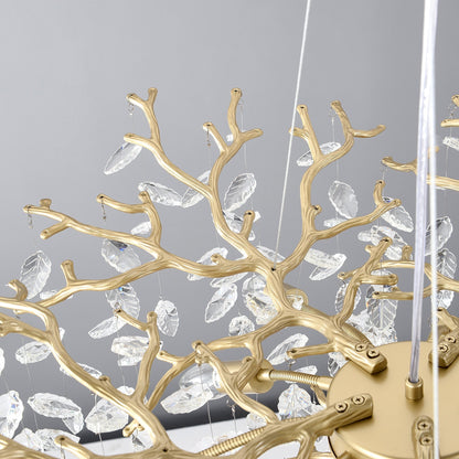 8-Light Crystal Gold Chandelier for Dining Room and Kitchen Island