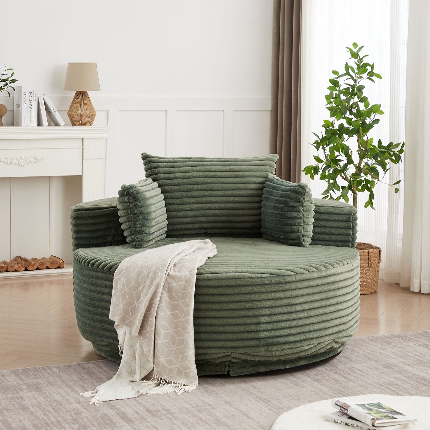 Swivel Chair With 360° Rotation For Living Room