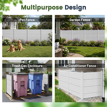 50" W x 49" H Outdoor Privacy Screen, Air Conditioner Fence, All-Weather Vinyl Privacy Fence Screens with Aluminum
