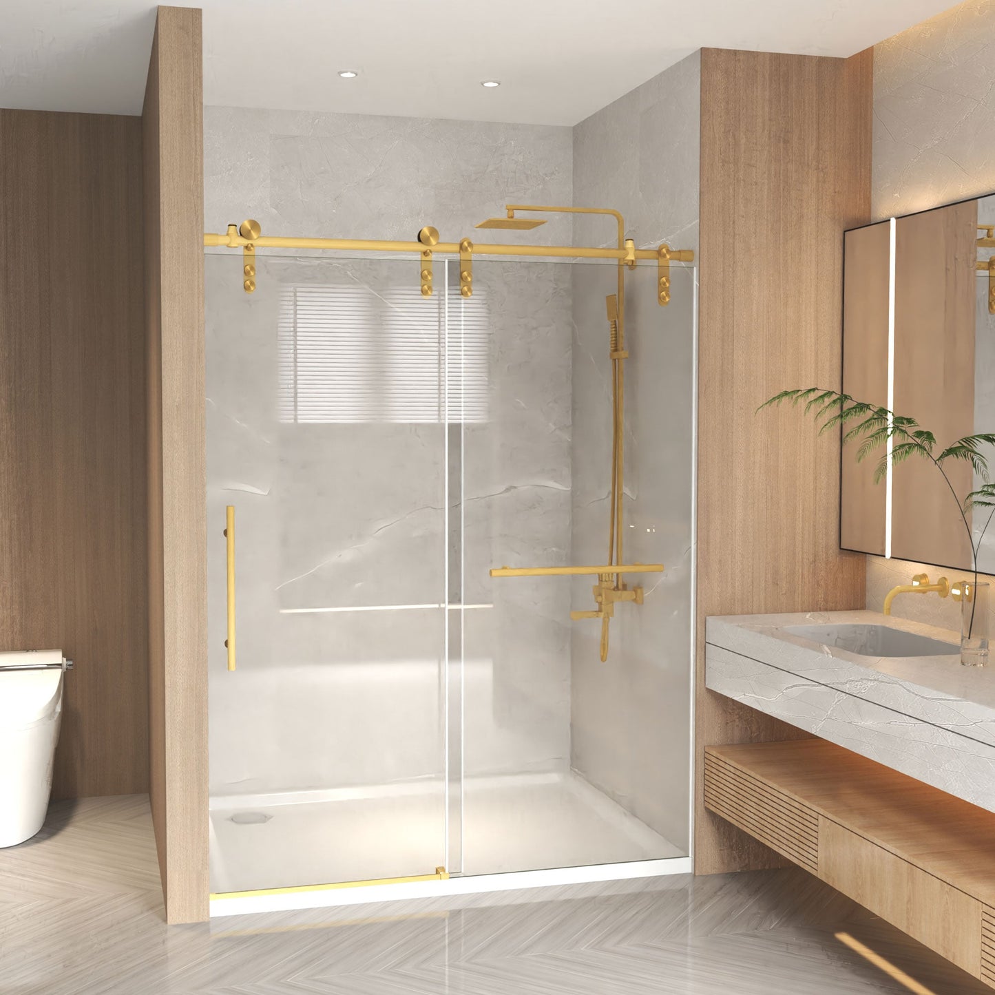 44-48" x 76" Frameless Sliding Shower Door