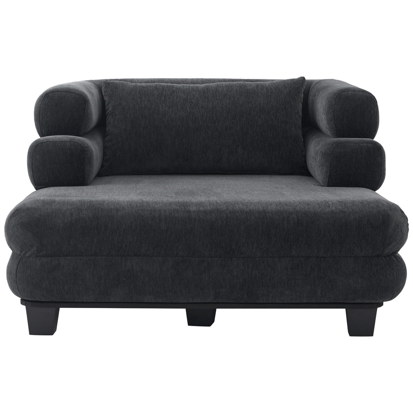 Oversized Chaise Lounge Sofa Bed with Deep Seat and Layered Armrests