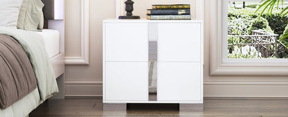Elegant Nightstand with Metal Foot