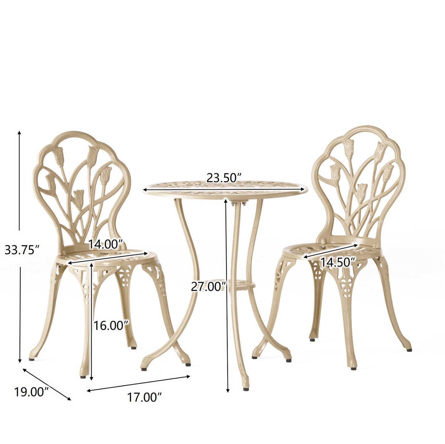 Nassau Cast 3 Piece Bistro Set