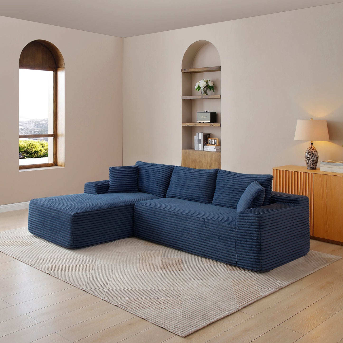 105'' Modular Sectional Sofa with Deep Seat and Chaise